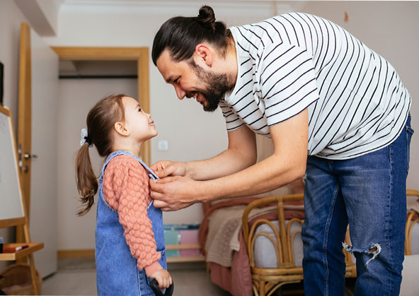 A dad with his daughter